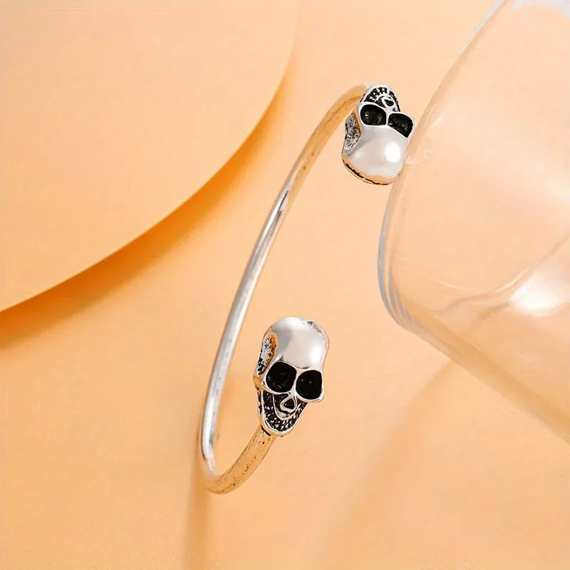 Vintage Ethnic Carved Floral Zirconia Inlaid Adjustable Open Cuff Bracelet - Unisex Party Jewelry