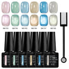 7-Piece Cat Magnetic Gel Nail Polish Set — Long-Lasting Glitter UV/LED Soak-Off Gel Kit for DIY Manicure