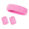 3-Pack Athletic Sweatband Set Headbands and Wristbands for Running, Cycling, Yoga (Polyester)