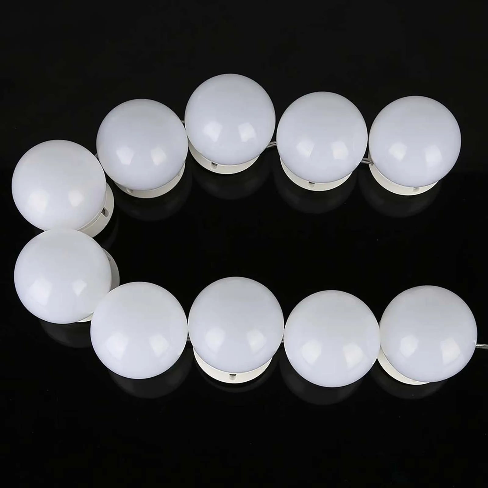 10-Pack LED Vanity Mirror Light Kit – Dimmable USB Hollywood Makeup Bulbs (3200K–6500K) with Touch Dimmer