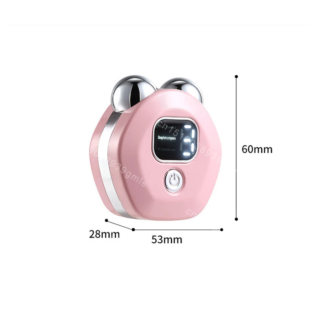 Microcurrent Facial Massager Roller — Vibration EMS Face & Neck Lifting Skin Tightening Anti-Wrinkle Device