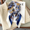 Luxury Horse Print Silk-Feel Square Scarf 70 x 70 cm (27.6 x 27.6 in) – Women's Neck, Hair, Foulard, Bandana