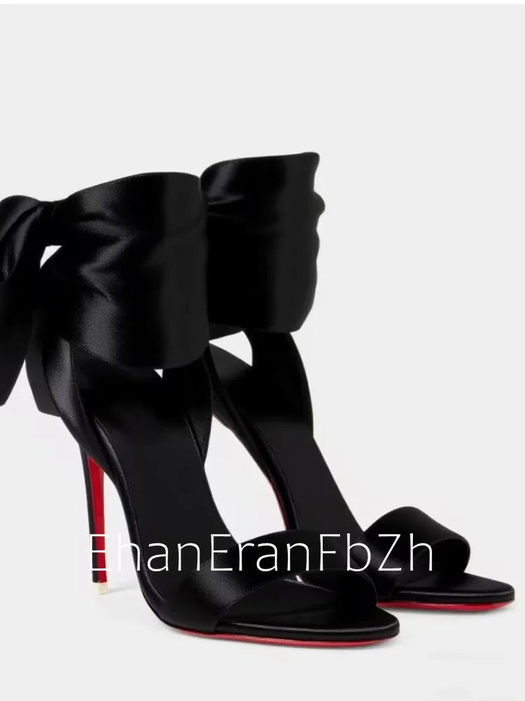 Women's Ankle Strap Stiletto Sandals 8 cm (3.15 in) High Heels Microfiber Wedding & Party Shoes