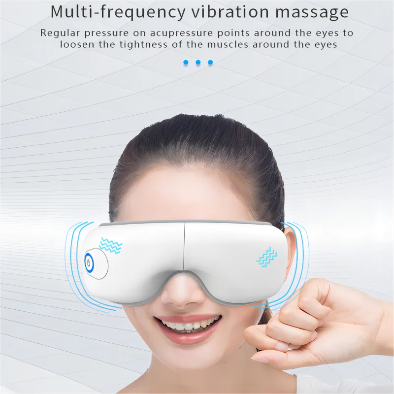 Foldable Heated Bluetooth Eye Massager with Airbag Compression, Music, Eye Care Mask for Eye Strain, Dry Eyes & Improved Sleep