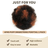 Kinky Curly Remy Human Hair Ponytail Afro Puff Drawstring Clip-In High Bun Updo Extension for Black Women