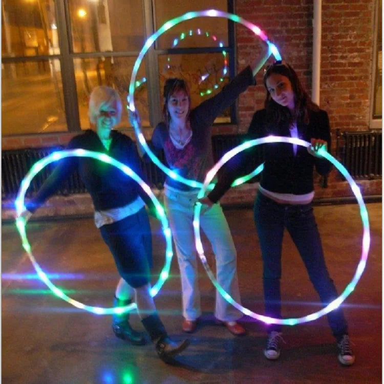 LED Luminous Hula Hoop – Removable Fitness Hoop 60–90 cm (24–35 in) with LED Lights for Weight Loss & Home Gym