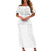 Women’s One-Shoulder Ruffle Dress – Samoan Tattoo Polynesian 3D Tribal Print Puletasi