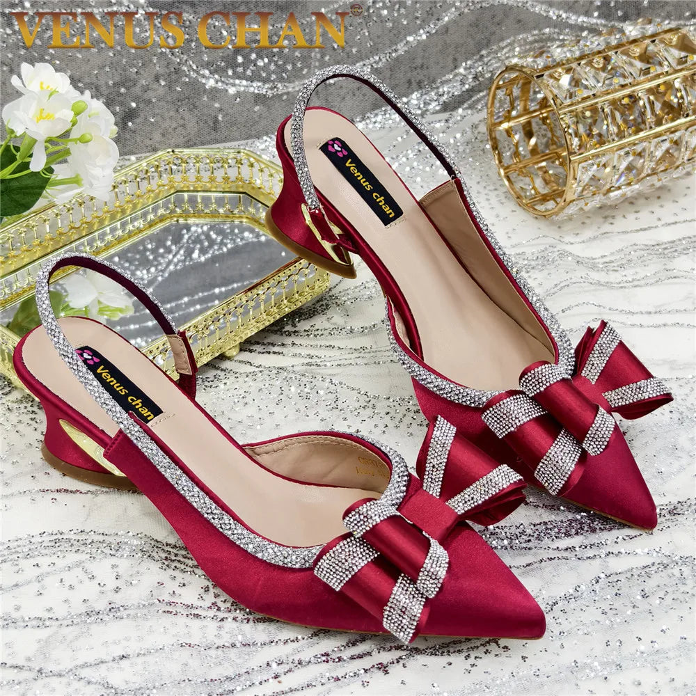 Elegant African-Inspired High Heel Chain Slingback Sandals for Women – Party & Wedding Pumps