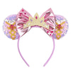 Sequin Snowflake Mouse Ear Headband with 5\" (12.7 cm) Bow – Kids & Adults Festival Party Cosplay Hairband