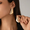 Ingemark Vintage Punk Leaf Geometric Stud Earrings for Women - Metal Goth Ear Jewelry, Gold & Silver