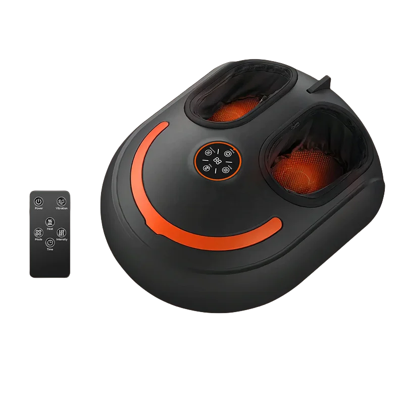 Intelligent Full-Wrap Foot Massager with Kneading Rollers, Airbag Compression, Infrared Heat & Remote - 4 Modes, 5 Intensity Levels