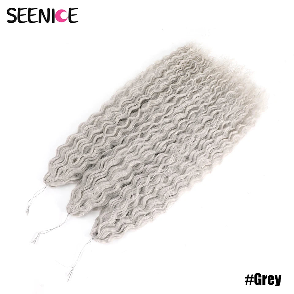 Ariel Water Wave Twist Crochet Braids – Ombre Synthetic Deep Wave Hair Extensions, 22 Inch (55 cm)