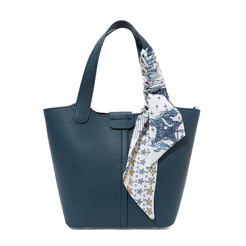 Aidrani Soft Cowhide Bucket Bag - Luxury Genuine Leather Handbag for Women