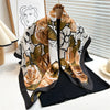 90 x 90 cm (35 x 35 in) Twill Silk-Feel Square Scarf – Women’s Luxury Tree Print Head Scarf, Shawl, Hijab, Bandana