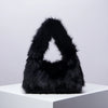 Fuzzy Dopamine Shoulder Bag for Women - Cute Charm Hobo Clutch Travel Handbag