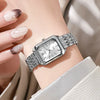 zkceenier Women's Square Stainless Steel Quartz Watch - 32mm Rectangle Case, Folding Clasp, Fashion Gift