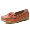 Genuine Leather Slip-On Loafers for Women - Soft Nurse Ballerina Flats, Casual Plus Size