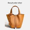 MENDY Women's Genuine Cowhide Leather Bucket Bag Large – Luxury Leather Tote Handbag Shoulder & Crossbody
