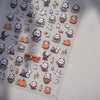 Gold Snowflake & Snowman 3D Self-Adhesive Christmas Nail Stickers with Rhinestones, 10.3 x 8 cm (4.06 x 3.15 in) Sheet