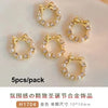 Flat Pearl & Rhinestone Nail Art Decorations - Metal Alloy Charms 1 Pack | Wreath Star Bow Butterfly Koi Manicure Accessories