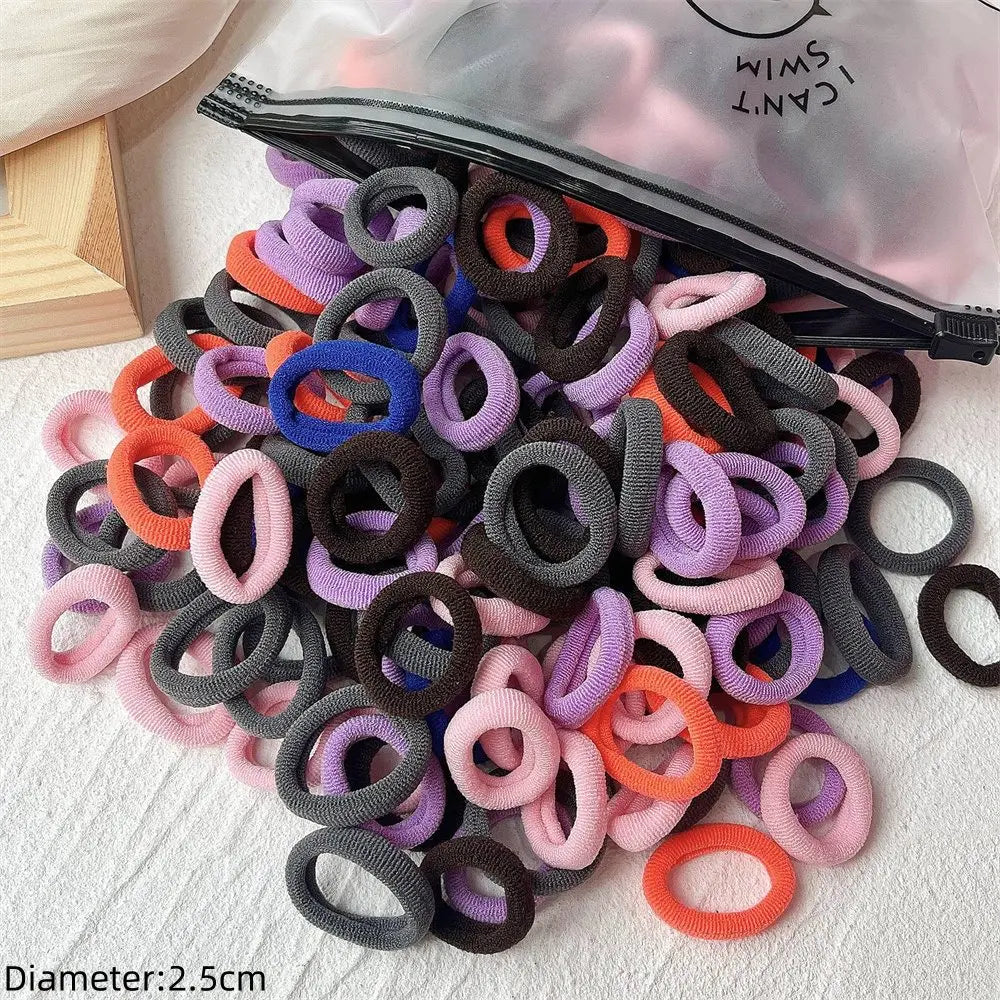 50-Pack No-Damage Elastic Hair Ties for Women & Girls – Seamless Ponytail Holders (Assorted Colors, Includes Black)