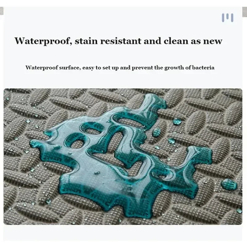 EVA Interlocking Floor Tile 30×30×1 cm (11.8×11.8×0.4 in) Leaf Texture Non-Slip Shock-Absorbing Gym, Yoga & Baby Play Mat