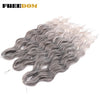 Synthetic Braiding Hair Extensions 24 in (60 cm) Loose Deep Wave Ombre Brown Rainbow Twist Crochet 3-Pack