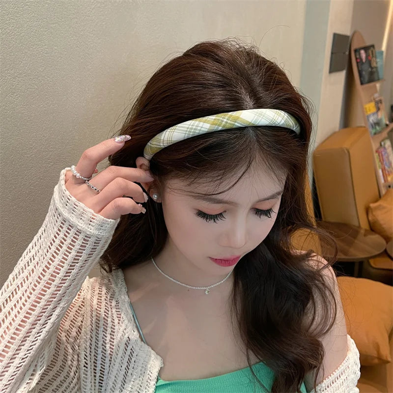 1/2/3-Pack Women's Solid & Plaid Fabric Headbands – Spring Summer Sweet Princess Head Hoops