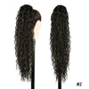 Long Ombre Blonde Synthetic Clip-In Braided Wavy Ponytail Hairpiece — Black to Brown Hair Extension