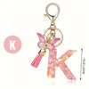 A-Z Letter Keychain – DIY Metal Initial Pendant Key Ring for Women & Men, Car & Party Gift