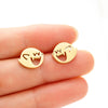 Cute Halloween Ghost Stud Earrings for Women – Stainless Steel Cartoon Minimalist Earrings (Black/Silver/Gold/Rose Gold)