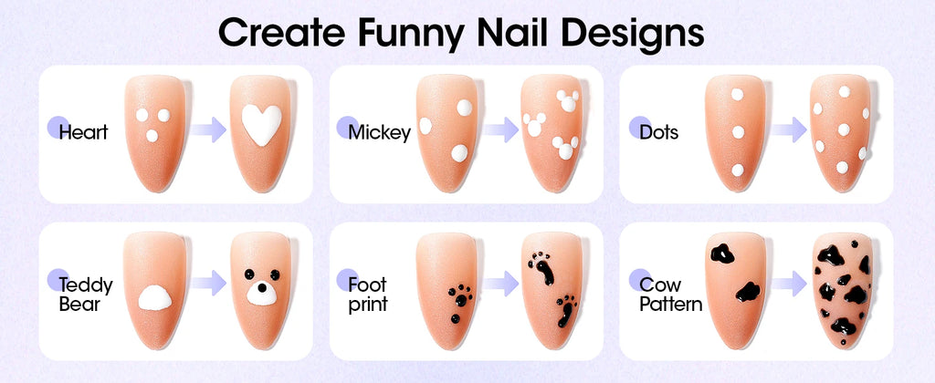 5-in-1 Double-Ended Nail Dotting Pen – 4 Stainless Steel Tips (0.8/1.0/1.6/2.0 mm) + Silicone Head for Chrome, Gradient & Rhinestones