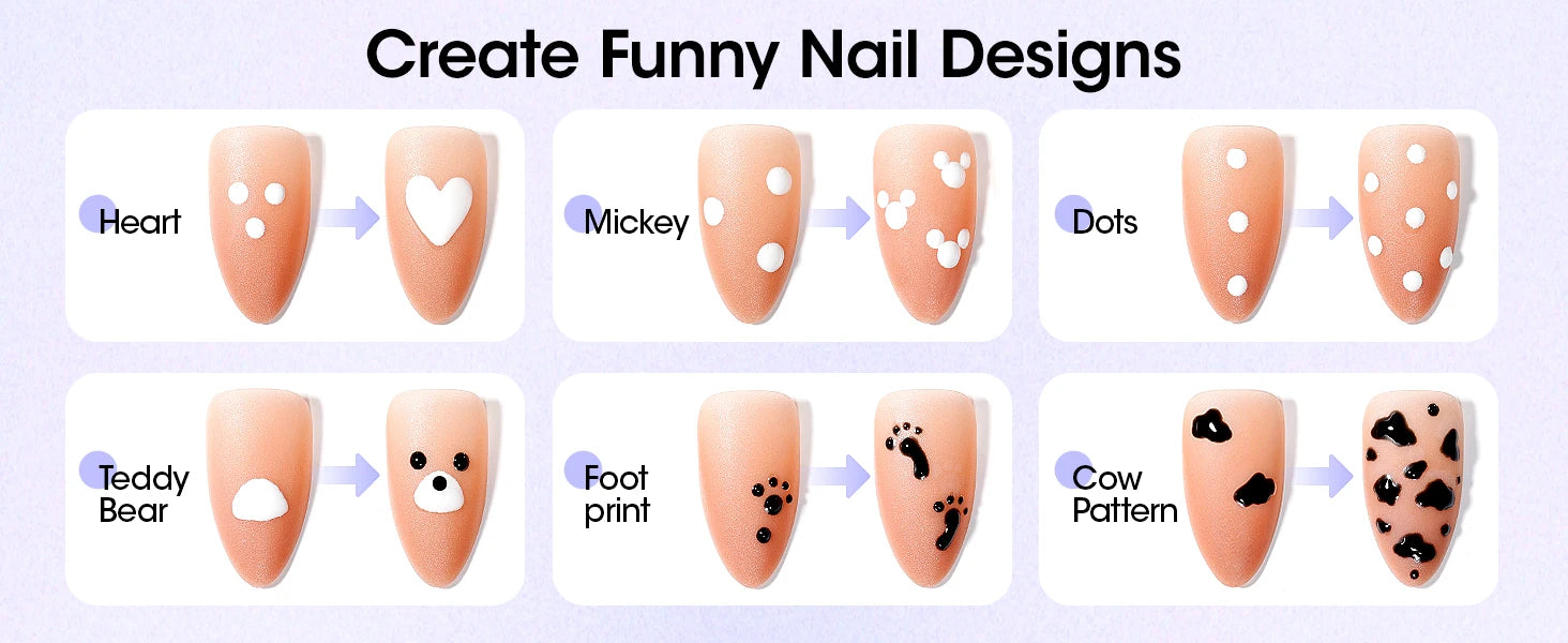 5-in-1 Double-Ended Nail Dotting Pen – 4 Stainless Steel Tips (0.8/1.0/1.6/2.0 mm) + Silicone Head for Chrome, Gradient & Rhinestones