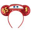 Mickey & Minnie Sequin Ear Headband with Bow – Disney-Inspired Hairband for Women & Kids, Party Cosplay