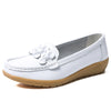 Genuine Leather Slip-On Loafers for Women - Soft Nurse Ballerina Flats, Casual Plus Size