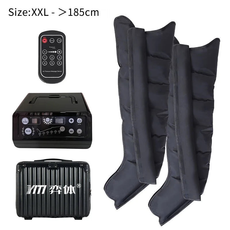 6-Chamber Whole-Body Pneumatic Compression System - Air Lymphatic Drainage Leg & Foot Massager