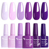 Hema-Free TPO-Free Gel Nail Polish 7.5ml, Glitter Jelly & Nude Shades, Soak-Off UV/LED Full Coverage French