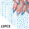 12-Pack Cartoon Stitch Angel Nail Stickers Kawaii Nail Art Decals for Kids Manicure