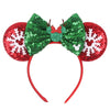 Mickey Mouse Sequin Ear Headband - Disney Princess Bow Hairband for Women, Girls & Kids, Party Cosplay