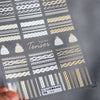 Gold Snowflake & Snowman 3D Self-Adhesive Christmas Nail Stickers with Rhinestones, 10.3 x 8 cm (4.06 x 3.15 in) Sheet