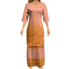 Women's Summer Puffed Sleeve Ankle-Length Printed Loose Casual Party Dress