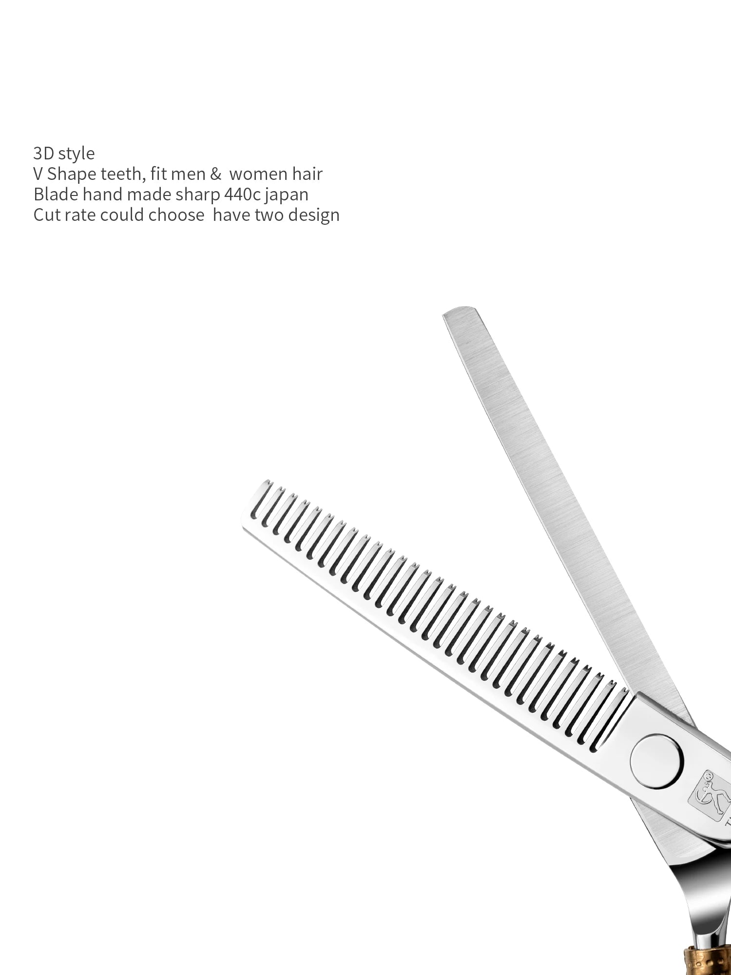 TITAN 3D Professional Barber Hairdressing Shears 6.0 in (15 cm) Japan 440C Stainless Steel