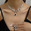 3-Piece Women's Crystal Drop Necklace & Earrings Set for Wedding and Evening