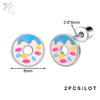 2-Pack Stainless Steel 20G (0.8mm) Butterfly Star Heart Stud Earrings 6mm (0.24in) Silver Tragus Helix Cartilage Piercing