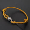 Gothic Lion Head Stainless Steel & Red String Bracelet - Handmade Adjustable Men's Punk Hip Hop Gift