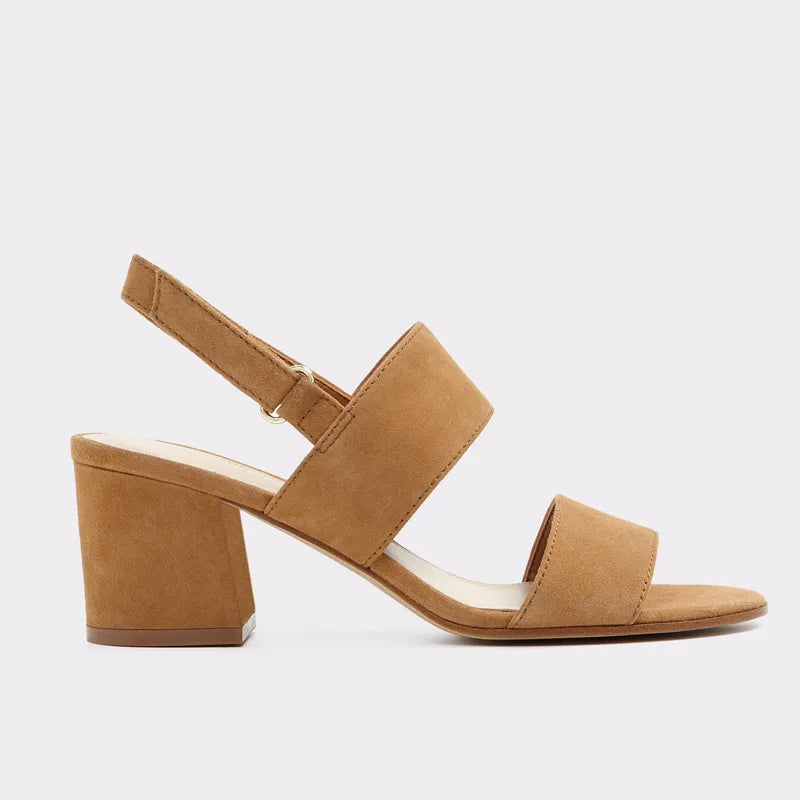 LOSLANDIFEN Women's Open Toe Ankle Strap Chunky Heel Sandals - 5.5 cm (2.17 in) Heel