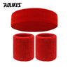 Sweatband Set — 1 Headband + 1 Pair Wristbands, Sweat-Absorbent Athletic Head & Wrist Bands for Workout Basketball Running Tennis
