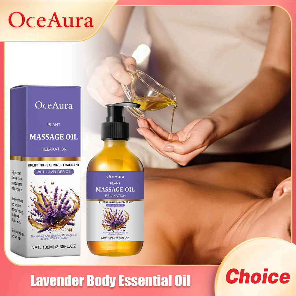 Lavender Essential Oil 100ml (3.4 fl oz) Aromatherapy Massage Oil for Stress Relief, Better Sleep & Skin Moisturizing