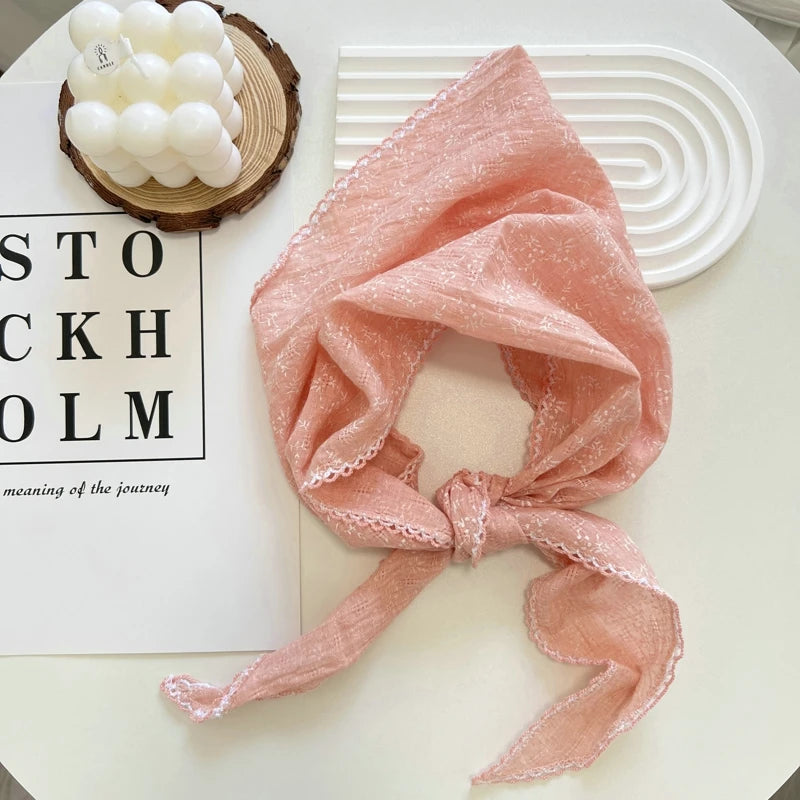 Floral Triangle Scarf for Women - Versatile Neck Shawl, Head Wrap & Bandana, 31.5–39.4 in (80–100 cm), Polyester