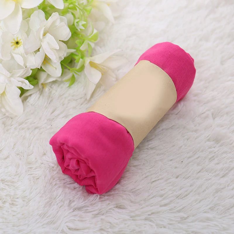 Cotton-Linen Long Scarf 180×45 cm (70.9×17.7 in) – Candy Color Lightweight Shawl, Anti-Sand Neckerchief & Headwrap